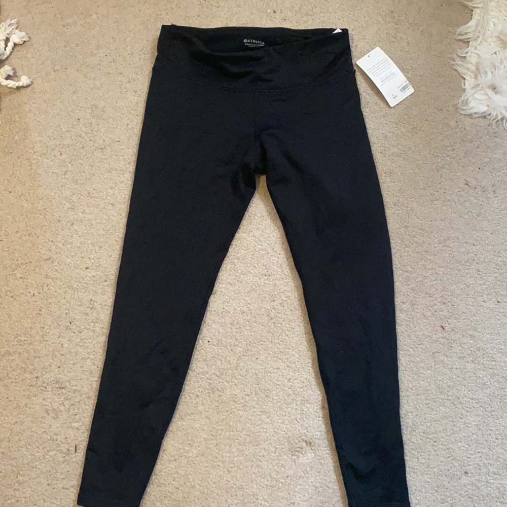 NWT black athleta fleece lined leggings